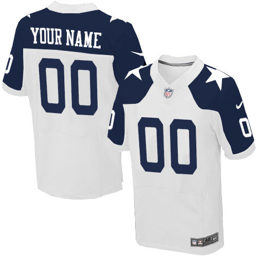 Men's Elite Nike Jersey White Alternate - Customized Throwback NFL Dallas Cowboys